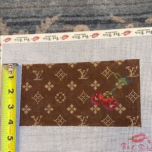 Brown Monogram Needlepoint Canvas